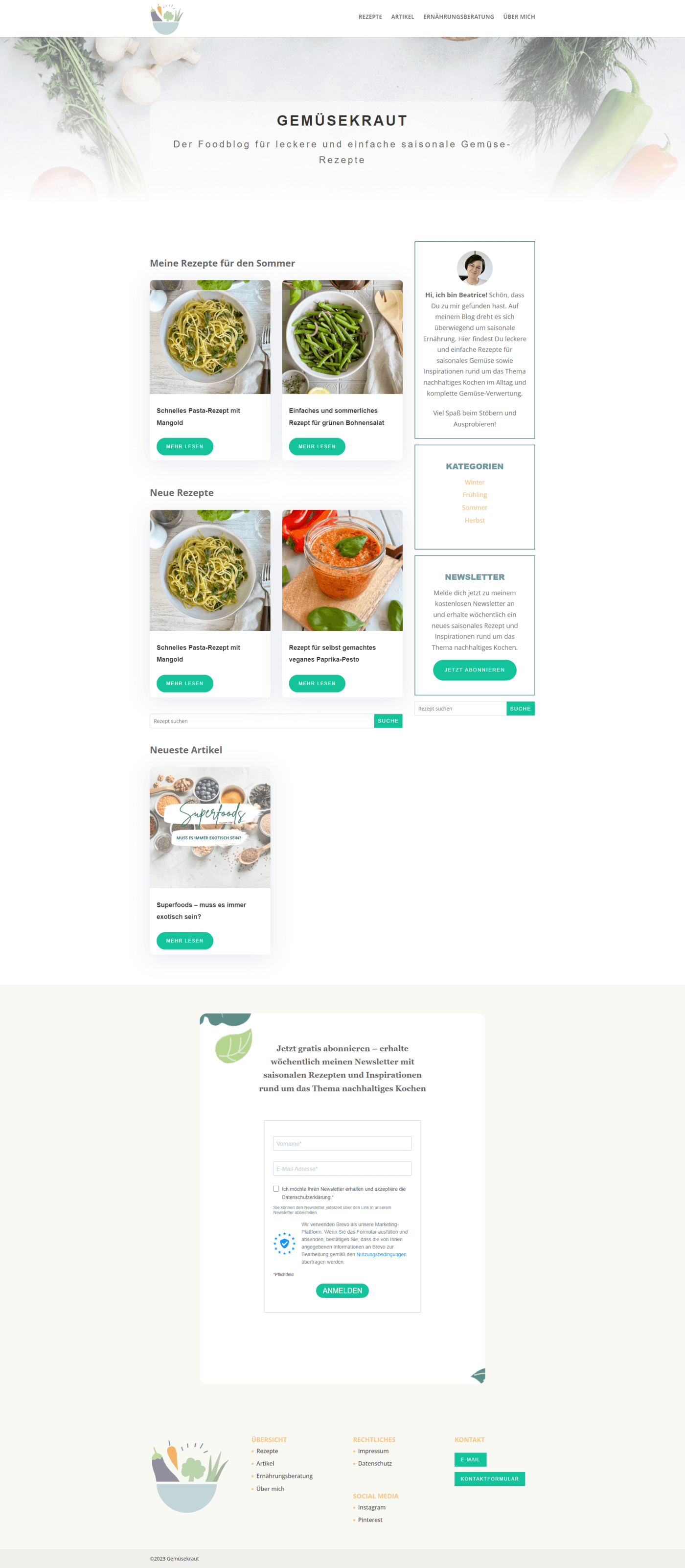 Website für Gemüsekraut